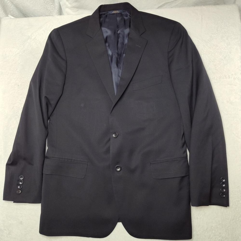 Brooks Brothers Suit Jacket Men 42R Blue Wool 1818 Fitzgerald Two-Button Estrato
